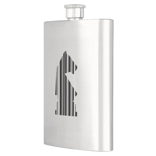 KNIGHT BAR CODE Schachmuster-Design Flachmann (Links)