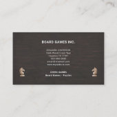 Knight Chess Piece - Brettspiele Visitenkarte (Rückseite)