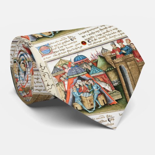 Knight Cifar Watches the Enemy Camp Play Chess Krawatte (Gerollt)