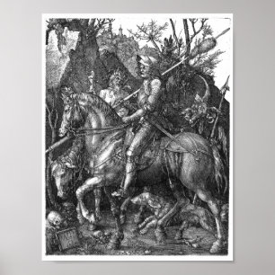 Knight Death Devil Albrecht Durer engraving art p Poster
