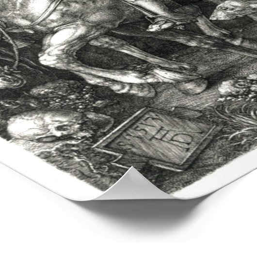 Knight, Death & the Devil - Albrecht Dürer c. 1513 Poster (Ecke)