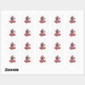 Knight Dog Cartoon Design Quadratischer Aufkleber (Blatt)