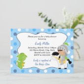 Knight Dragon Baby Boy Dusche Einladung 2 (Stehend Vorderseite)