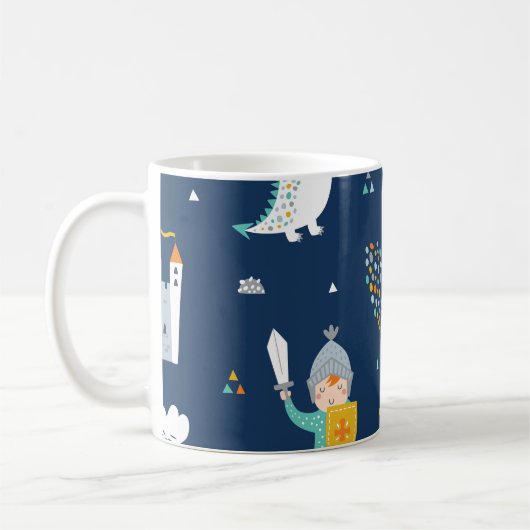 Knight Dragon Castle Childish Pattern Kaffeetasse (Links)