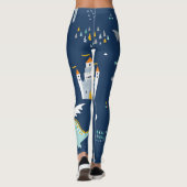 Knight Dragon Castle Childish Pattern Leggings (Rückseite)