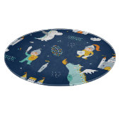 Knight Dragon Castle Childish Pattern Schneidebrett (Ecke)
