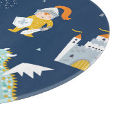 Knight Dragon Castle Childish Pattern Schneidebrett (Ecke)