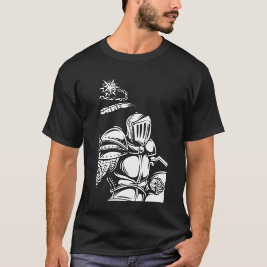 Knight Flail Moderne Schwarze Kunst Trendy T-Shirt (Vorderseite)