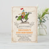 Knight Geburtstagsfeier Einladung (Stehend Vorderseite)