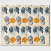 KNIGHT HELMET MIT ANTIQUEM GOLD FLORENTINE FORINT GESCHENKPAPIER (Flach)