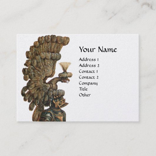 KNIGHT HELMET MIT DEM EAGLE MONOGRAM Heraldic Visitenkarte (Vorderseite)