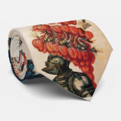 KNIGHT HELMETS, DRAGONS, EGELN , ROTE BLAUE FEATHE KRAWATTE (Gerollt)