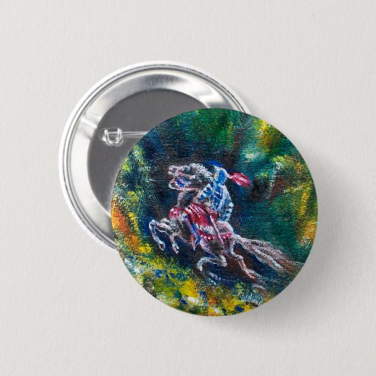 KNIGHT LANCELOT , PFERDERFAHRT IN GRÜNEN WALDEN BUTTON (Vorne & Hinten)