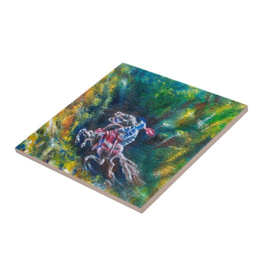 KNIGHT LANCELOT , PFERDERFAHRT IN GRÜNEN WALDEN FLIESE (Seite)