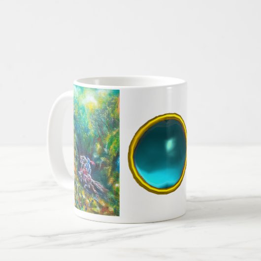 KNIGHT LANCELOT , PFERDERFAHRT IN GRÜNEN WALDEN KAFFEETASSE (Vorderseite Links)