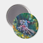 KNIGHT LANCELOT , PFERDERFAHRT IN GRÜNEN WALDEN MAGNET (Vorderseite/Rückseite)