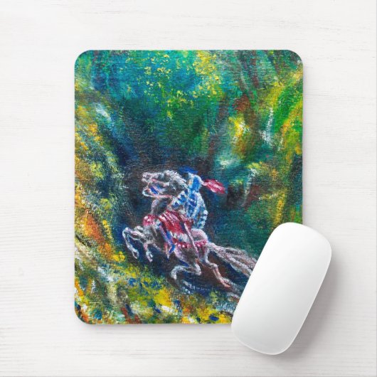 KNIGHT LANCELOT , PFERDERFAHRT IN GRÜNEN WALDEN MOUSEPAD (Mit Mouse)