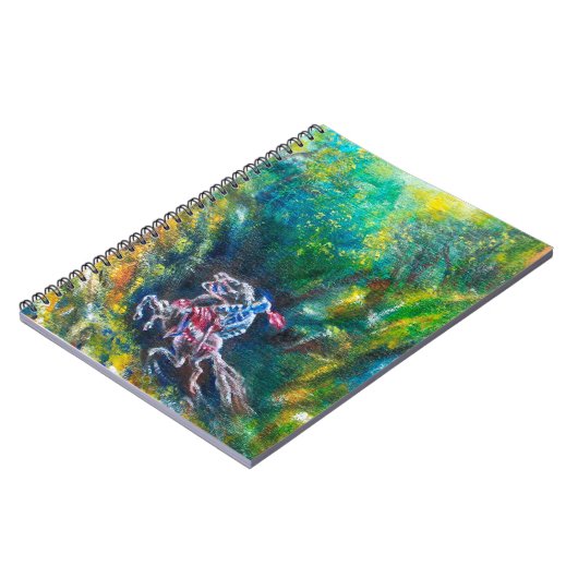 KNIGHT LANCELOT , PFERDERFAHRT IN GRÜNEN WALDEN NOTIZBLOCK (Linke Seite)