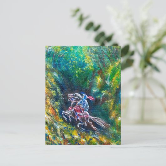 KNIGHT LANCELOT , PFERDERFAHRT IN GRÜNEN WALDEN POSTKARTE (Stehend Vorderseite)