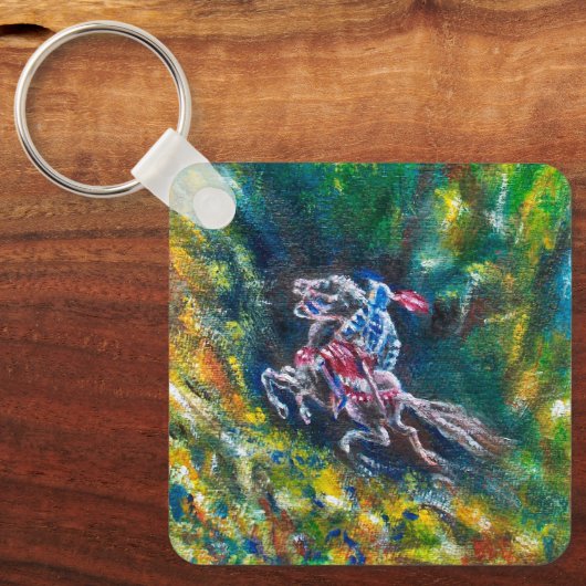 KNIGHT LANCELOT , PFERDERFAHRT IN GRÜNEN WALDEN SCHLÜSSELANHÄNGER (Vorderseite)