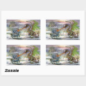 Knight n Dragon Rechteckiger Aufkleber (Blatt)