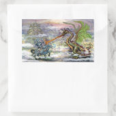 Knight n Dragon Rechteckiger Aufkleber (Tasche)