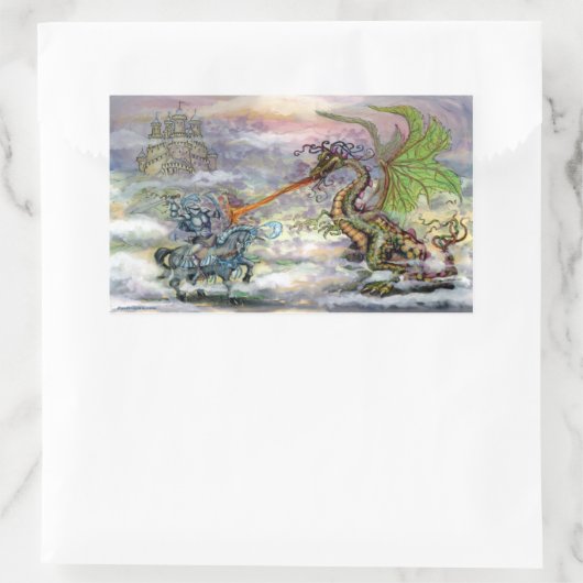 Knight n Dragon Rechteckiger Aufkleber (Tasche)