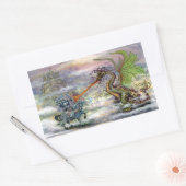 Knight n Dragon Rechteckiger Aufkleber (Umschlag)