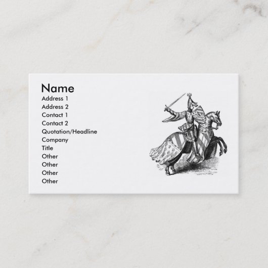 Knight on Horseback Business Card Visitenkarte (Vorderseite)