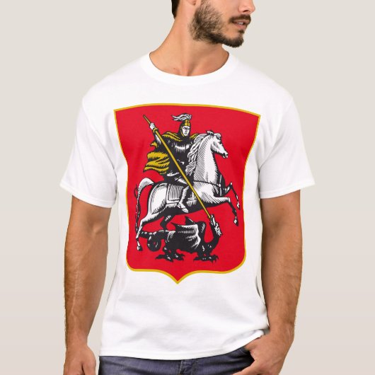 Knight on horseback killing the dragon T-Shirt (Vorderseite)