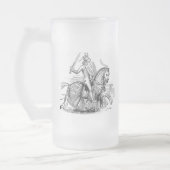 Knight on Horseback Mattglas Bierglas (Links)