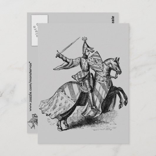Knight on Horseback Postkarte (Vorne/Hinten)