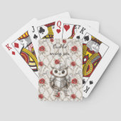Knight Owl in Shining Armor Red Roses Seeing You Spielkarten (Rückseite)