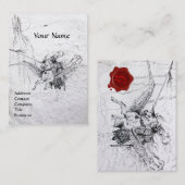 KNIGHT REITEN AUF PEGASUS MONOGRAM Perlpapier Visitenkarte (Vorne/Hinten)