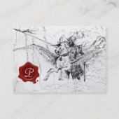 KNIGHT REITEN AUF PEGASUS MONOGRAM silbernes Plati Visitenkarte (Rückseite)