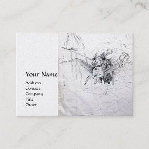 KNIGHT REITEN AUF PEGASUS platinmetallisch Visitenkarte