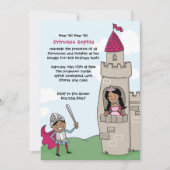 Knight Rette Prinzessinnen Einladungen: Schwarzes Einladung (Vorderseite)