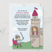 Knight Rette Prinzessinnen Einladungen: Schwarzes  Einladung (Vorderseite)