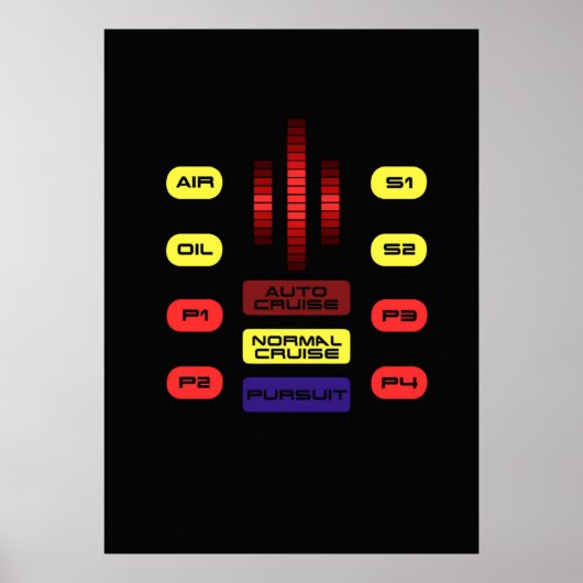 Knight Rider KITT Car Dashboard Graphic Poster (Vorne)