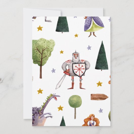 Knight Royal Medieval Junge Geburtstag Einladung (Rückseite)