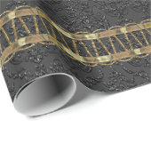 Knight Scallop Damask Elegant Geschenkpapier (Rolleneckpunkt)