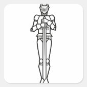 Knight Stehend Quadratischer Aufkleber (Vorderseite)