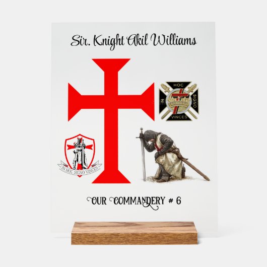 Knight Templar Acrylschild (Vorderseite)
