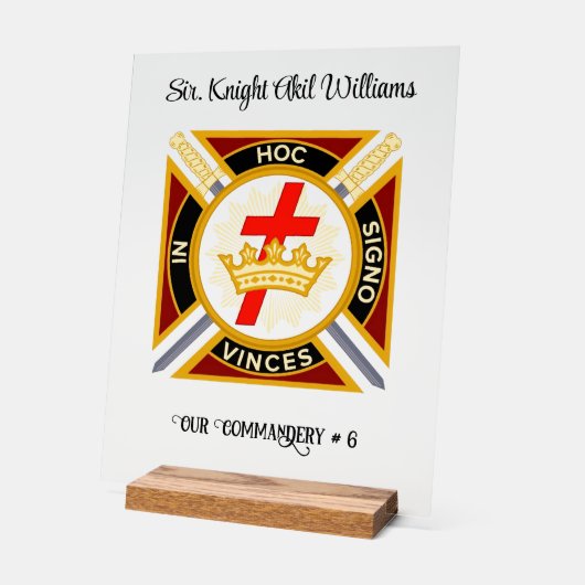 Knight Templar Acrylschild (Winkel)
