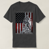 Knight Templar American Flag Kreuzfahrer T-Shirt (Design vorne)