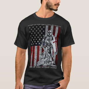 Knight Templar American Flag Kreuzfahrer T-Shirt