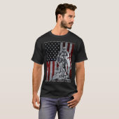 Knight Templar American Flag Kreuzfahrer T-Shirt (Vorne ganz)