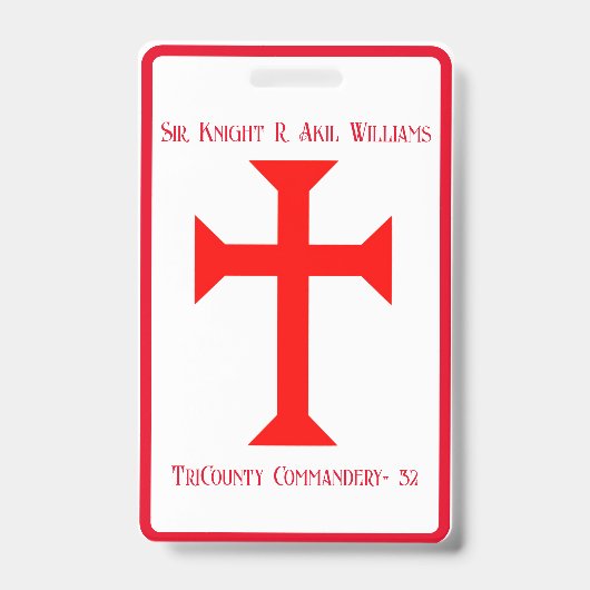 Knight Templar Ausweis (Vorderseite)