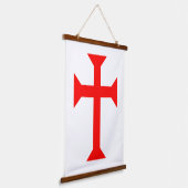 Knight Templar Hanging Tapestry Wandteppich Mit Holzrahmen (Gewinkelt)