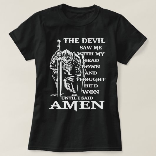 Knight Templar Kneeling Devil sah mich mit meinem T-Shirt (Design vorne)